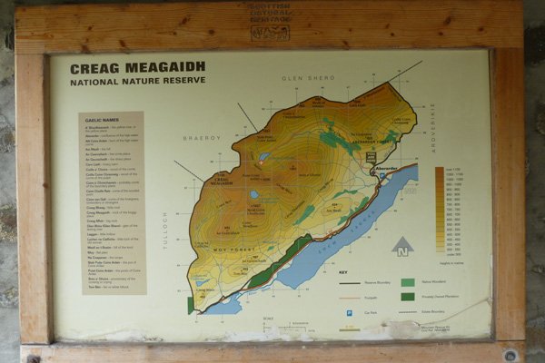 Map of Creag Meagaidh National Nature Reserve