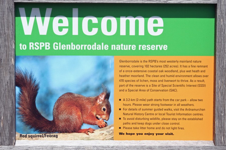 The RSPB Information Board at Glenborrodale